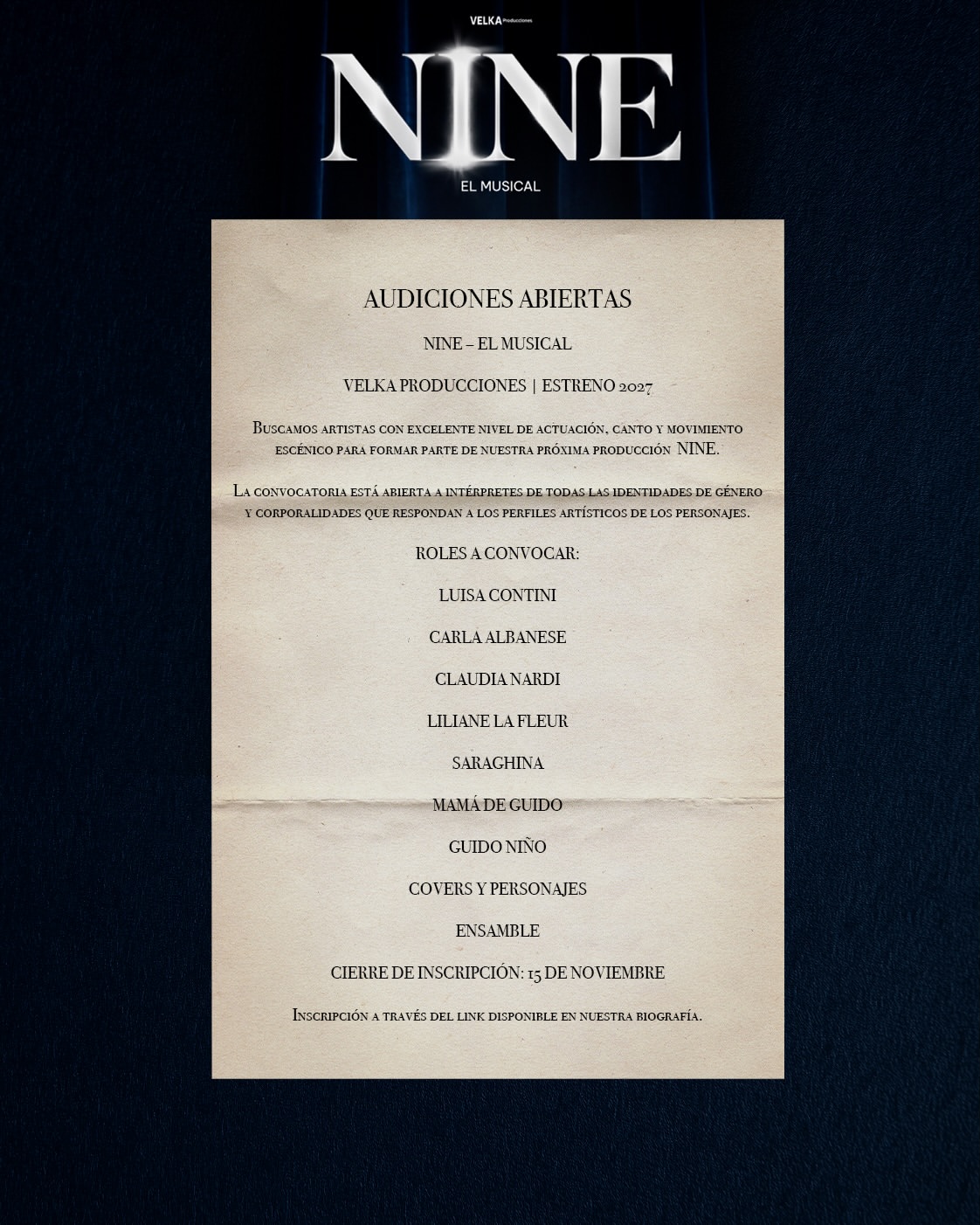 Audition: OPEN AUDITIONS